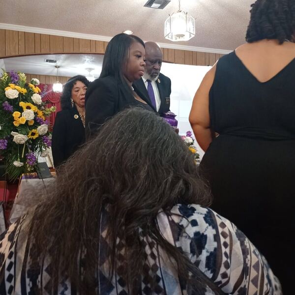 Memorial service with flowers